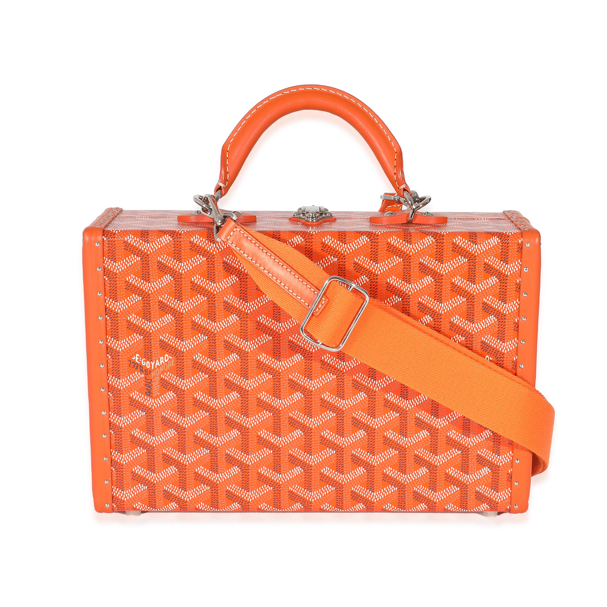 Goyard Orange Goyardine Canvas Grand Hotel Trunk PM