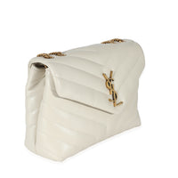 Saint Laurent Ivory Quilted Calfskin Small Loulou Bag