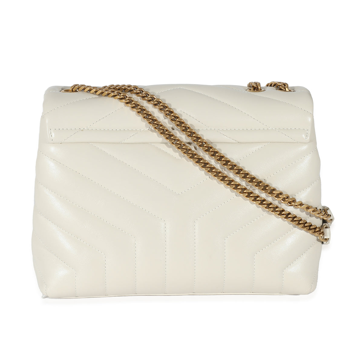 Saint Laurent Ivory Quilted Calfskin Small Loulou Bag