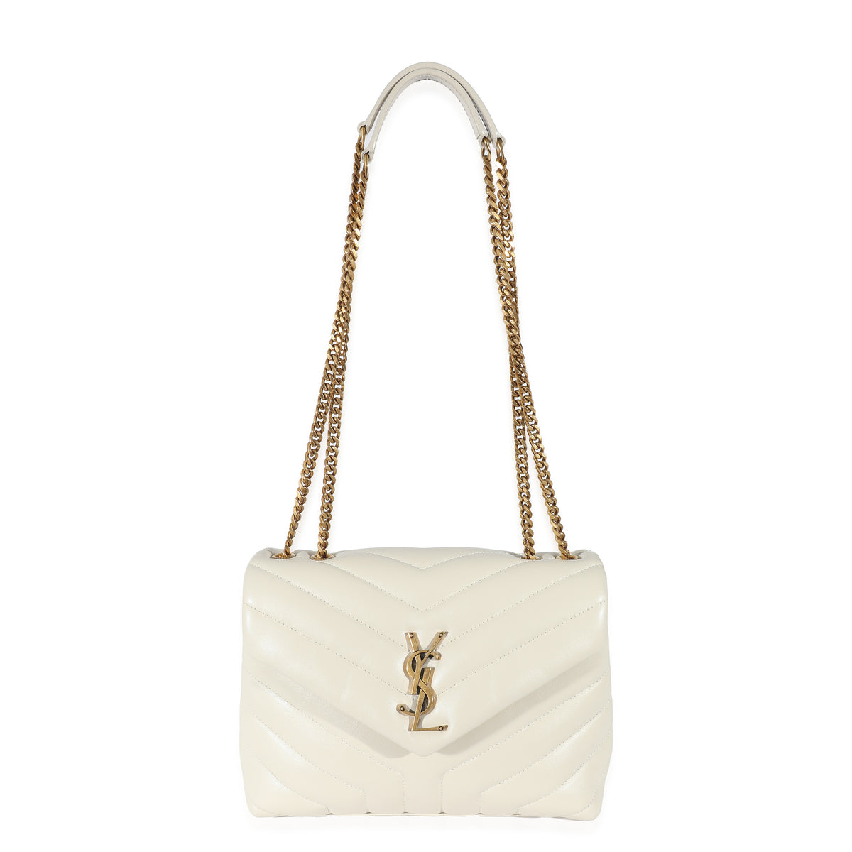 Saint Laurent Ivory Quilted Calfskin Small Loulou Bag myGemma