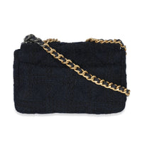 Chanel Navy Metallic Tweed Chanel 19 Flap Bag