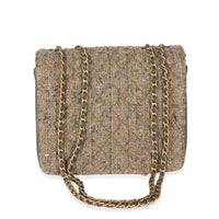 Chanel 19A Gold Metallic Tweed CC Clasp Flap Bag