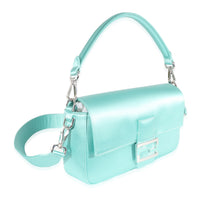 Fendi x Tiffany & Co Blue Silk Medium Baguette Bag