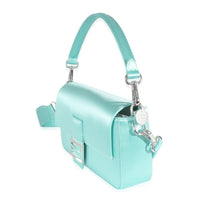 Fendi x Tiffany & Co Blue Silk Medium Baguette Bag