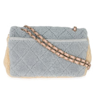 Chanel Pastel Tricolour Quilted Shearling Medium Flap Bag