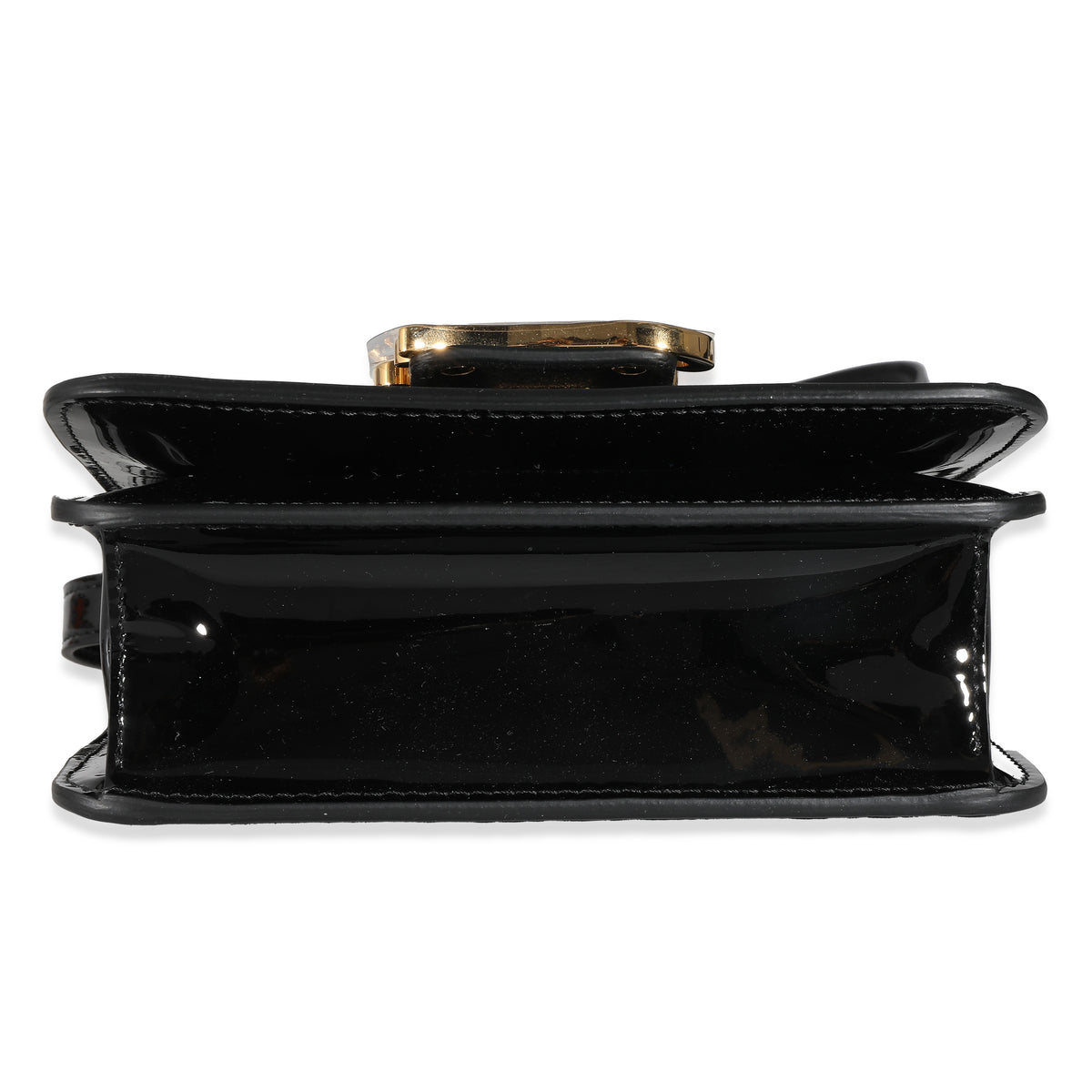 Fendi Black Patent Leather Karligraphy Crossbody Bag