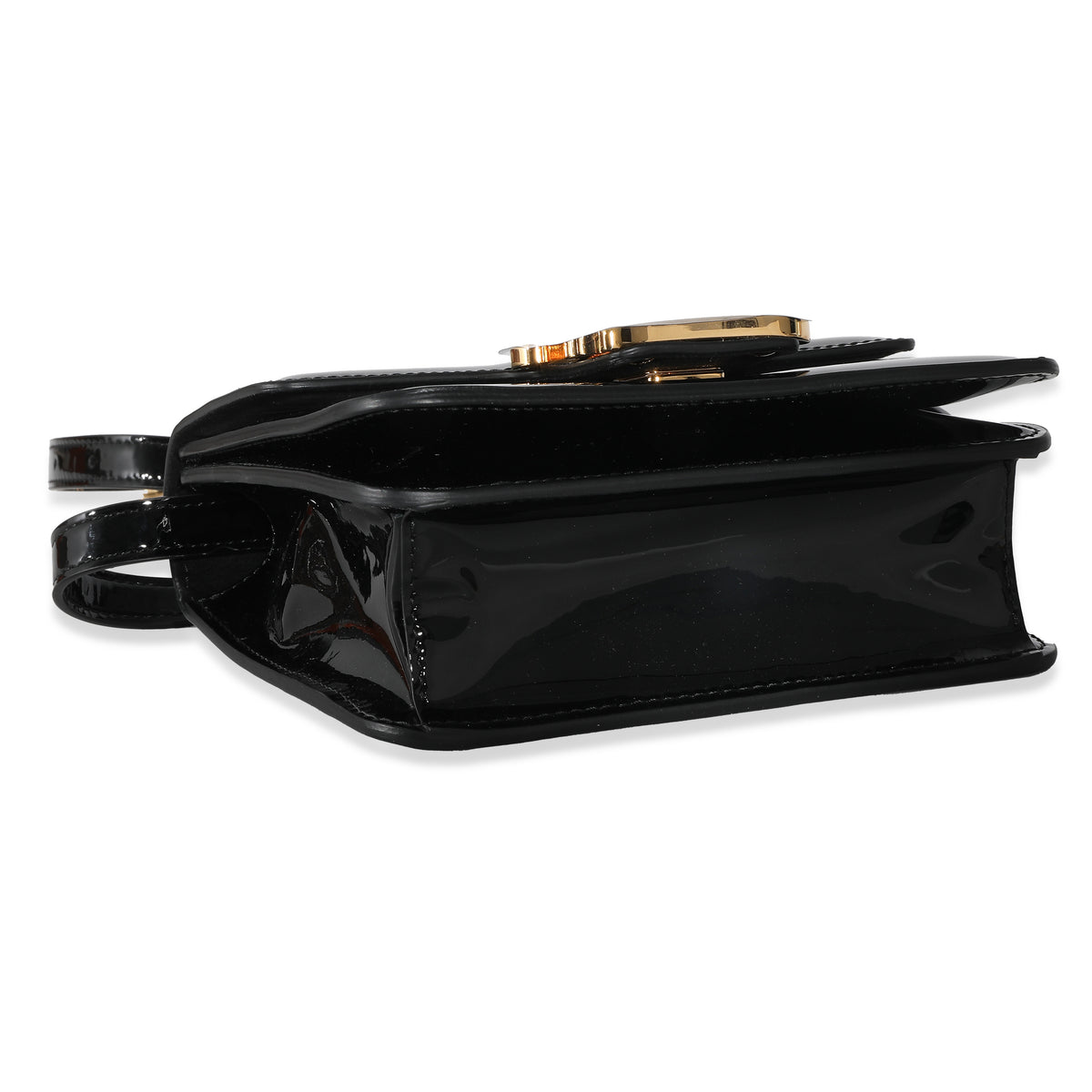 Fendi Black Patent Leather Karligraphy Crossbody Bag