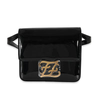 Fendi Black Patent Leather Karligraphy Crossbody Bag