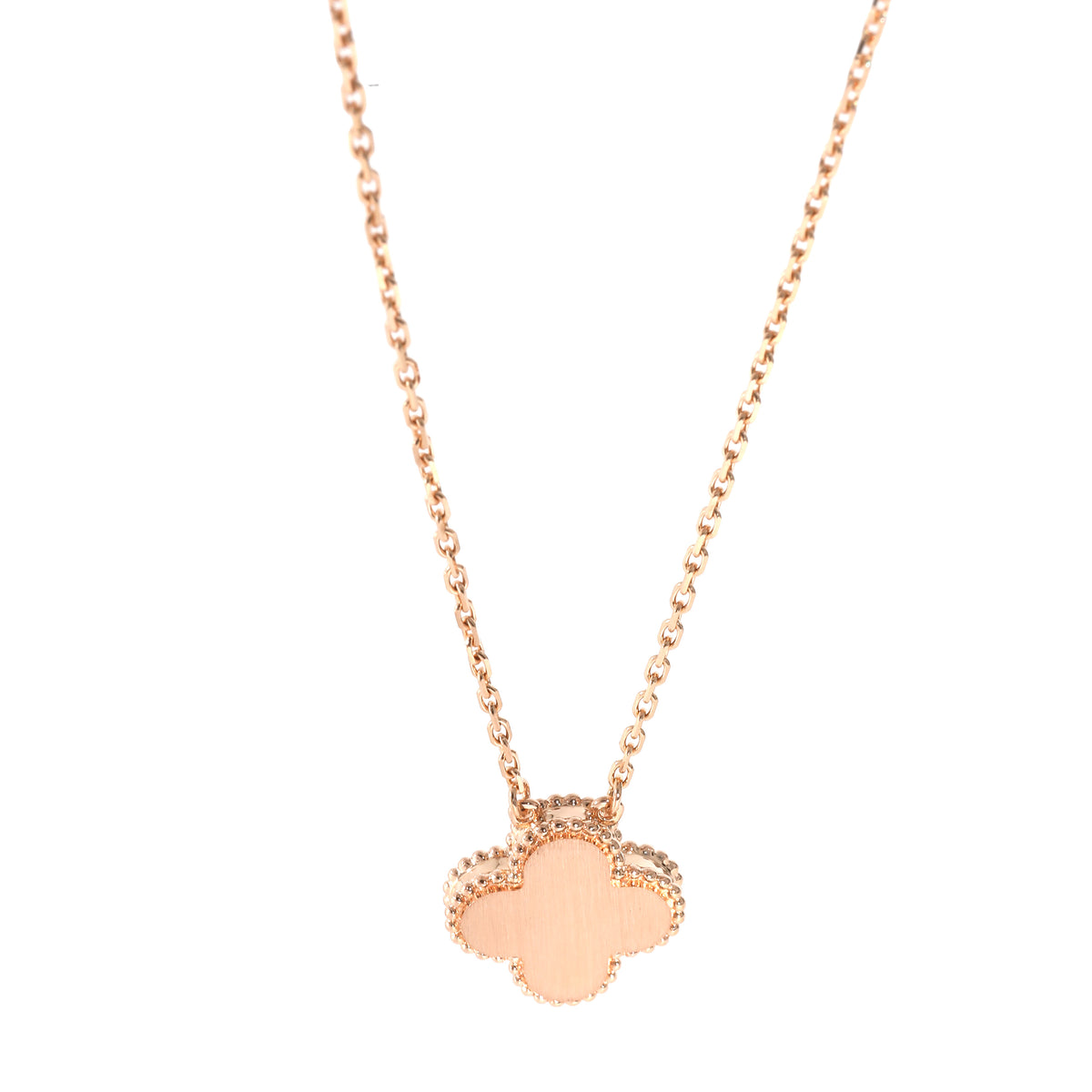 Van Cleef & Arpels 2021 Limited Edition Alhambra Pendant 18k Rose Gold 0.05 CT