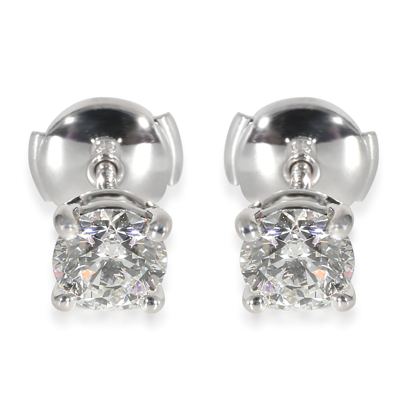 Tiffany & Co. Solitaire 4 Prong Diamond Earrings in  Platinum 1.32 CTW