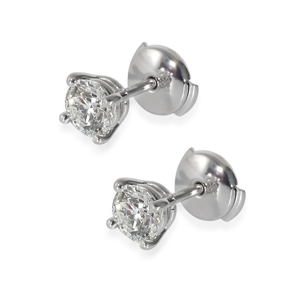 Tiffany & Co. Solitaire 4 Prong Diamond Earrings in  Platinum 1.32 CTW