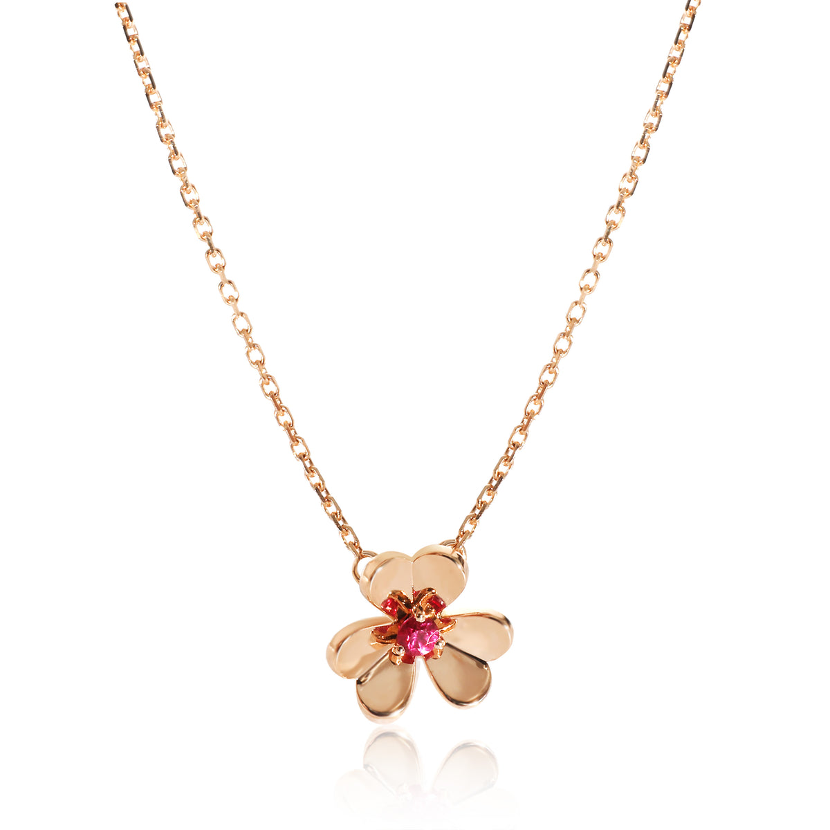 Van Cleef & Arpels Mini Frivole Ruby Pendant in 18k Rose Gold