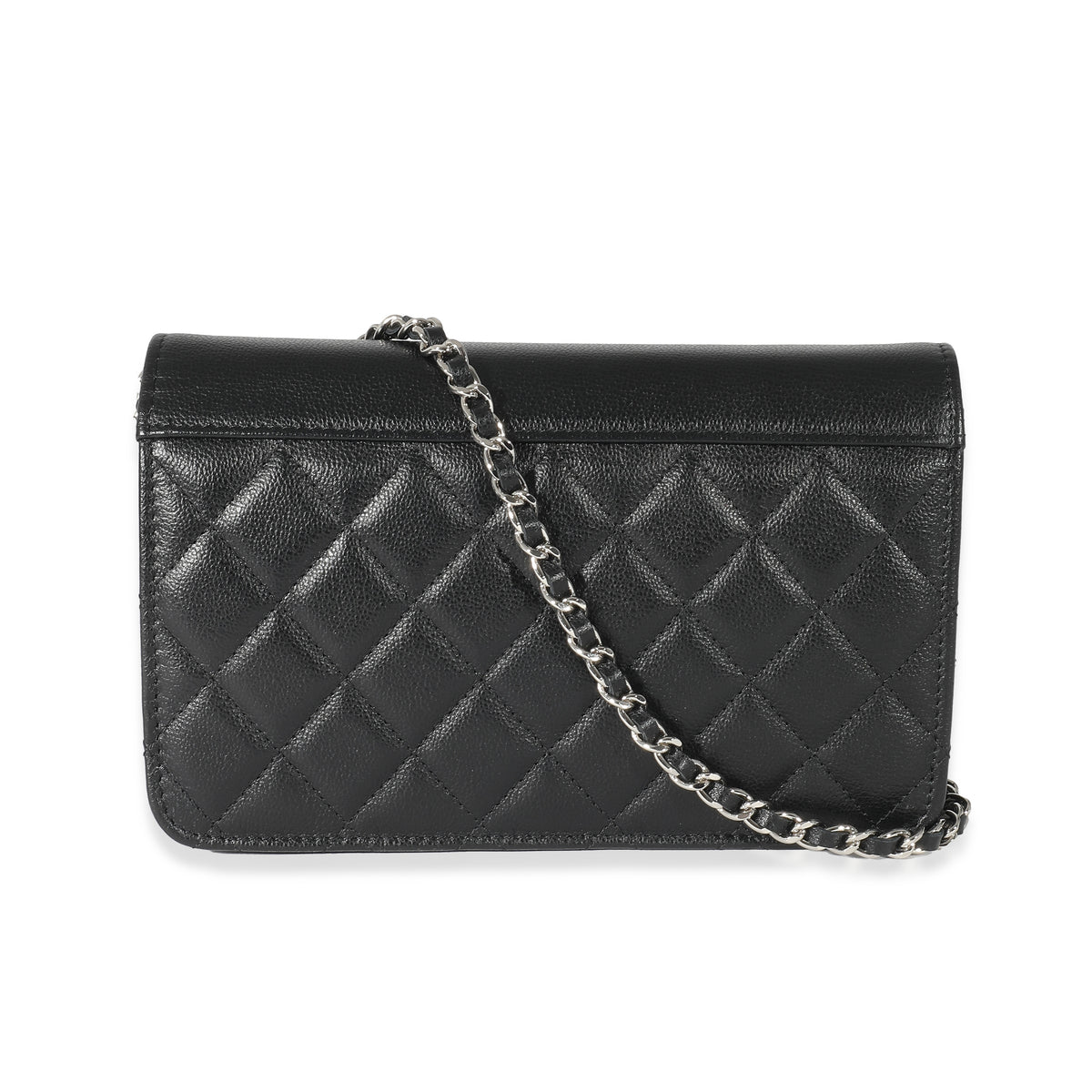 Chanel Black Quilted Calfskin CC Box Wallet On Chain