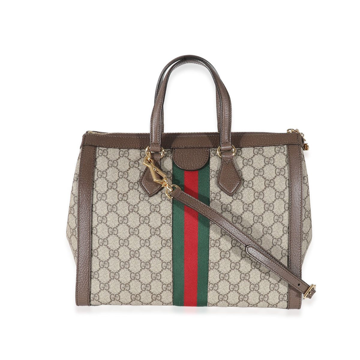 Gucci Beige GG Supreme Canvas Medium Ophidia Tote