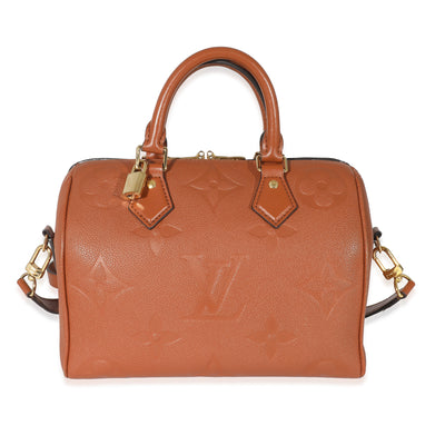 Louis Vuitton Cognac Giant Monogram Empreinte Speedy Bandouliere 25