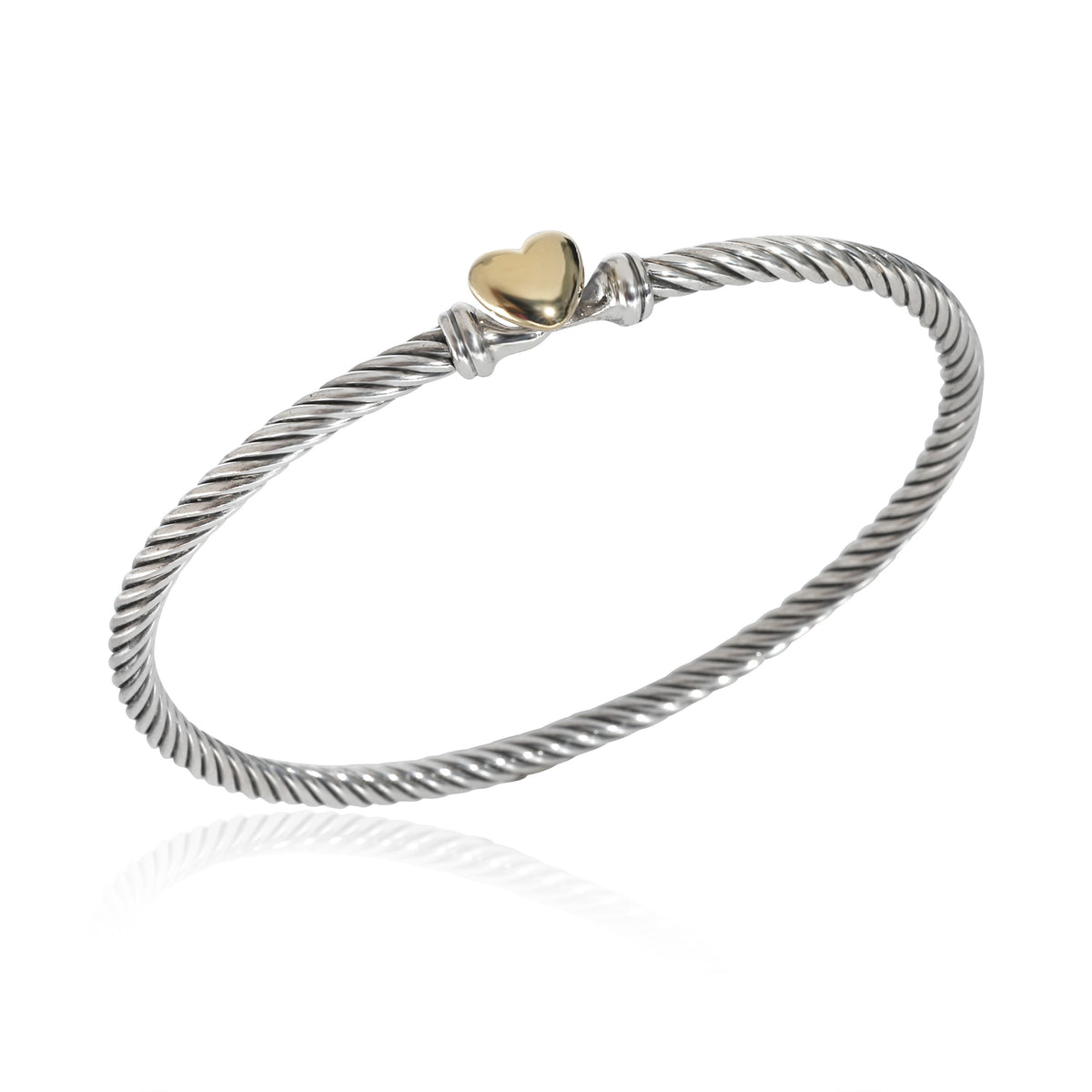 David Yurman Cable Collectibles Heart Bracelet in Yellow Gold/Sterling Silver