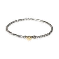 David Yurman Cable Collectibles Heart Bracelet in Yellow Gold/Sterling Silver