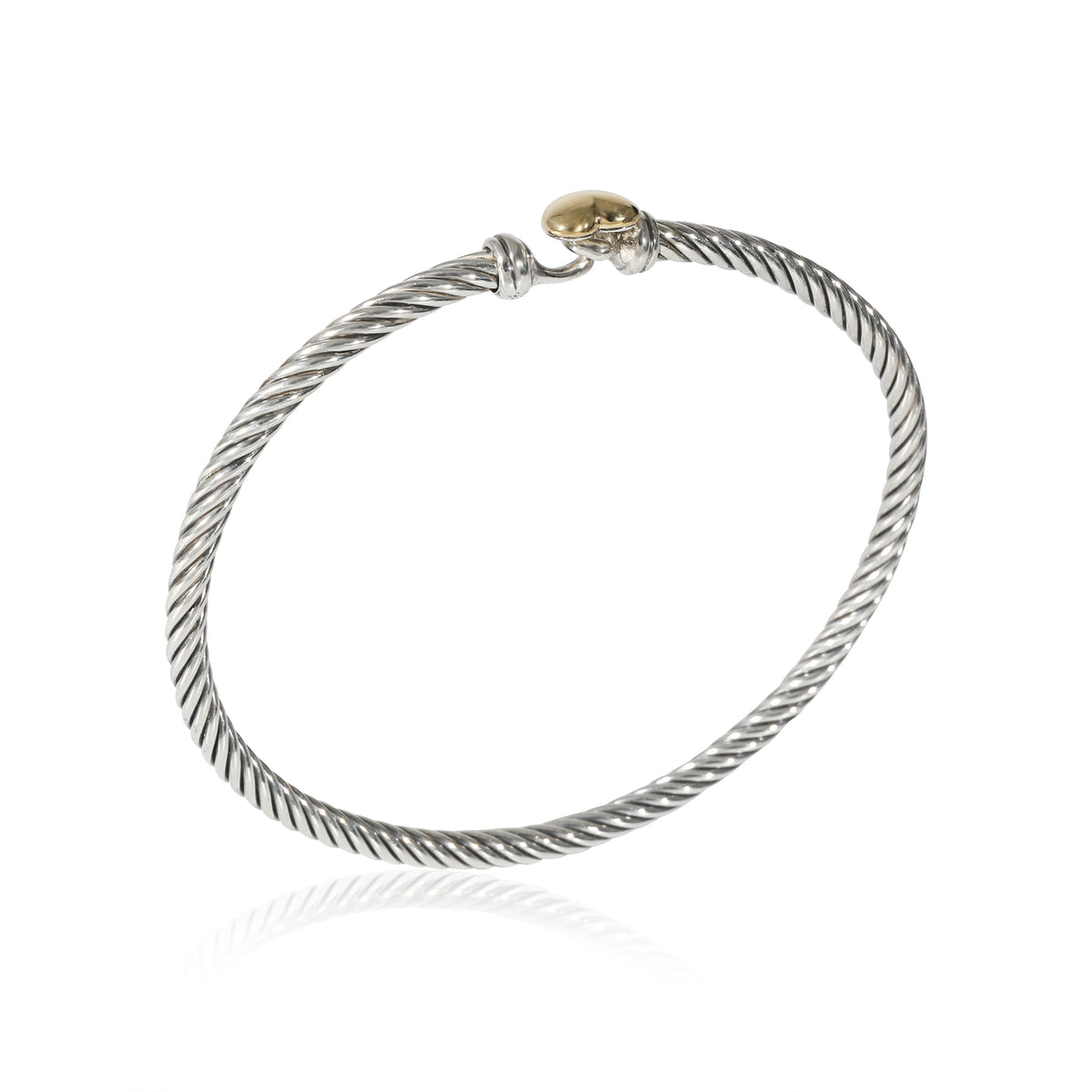 David Yurman Cable Collectibles Heart Bracelet in Yellow Gold/Sterling Silver