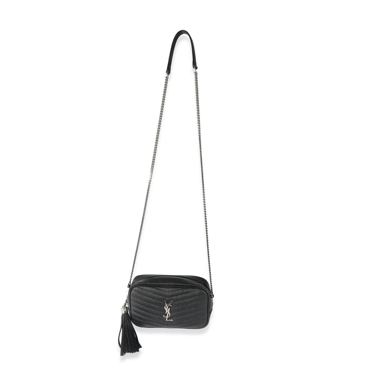 Saint Laurent Black Grain De Poudre Lou Mini Camera Bag