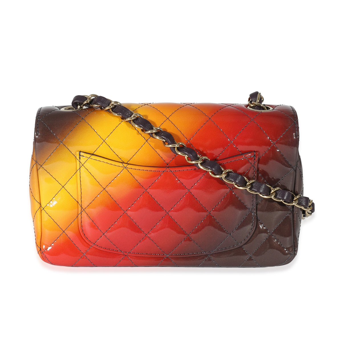 Chanel Shaded Quilted Patent Calfskin Mini Rectangular Flap Bag