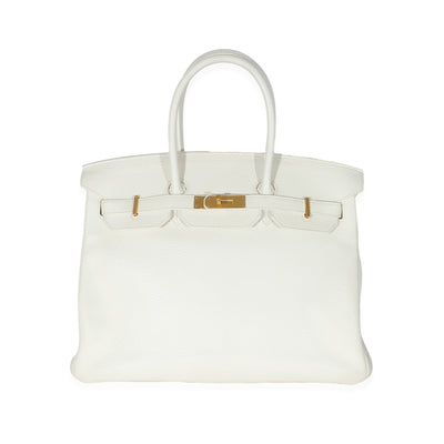 Hermes Blanc Clemence Togo Birkin 35 GHW