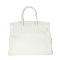 Hermes Blanc Clemence Togo Birkin 35 GHW