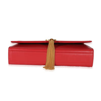 Saint Laurent Smooth Red Calfskin Medium Kate Tassel Bag