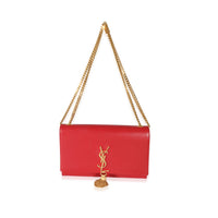 Saint Laurent Smooth Red Calfskin Medium Kate Tassel Bag