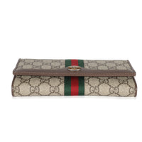 Gucci Beige Ebony GG Supreme Canvas Ophidia GG Chain Wallet