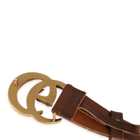 Gucci Brown Leather Double G Buckle Belt 80/32