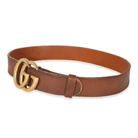 Gucci Brown Leather Double G Buckle Belt 80/32