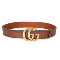 Gucci Brown Leather Double G Buckle Belt 80/32