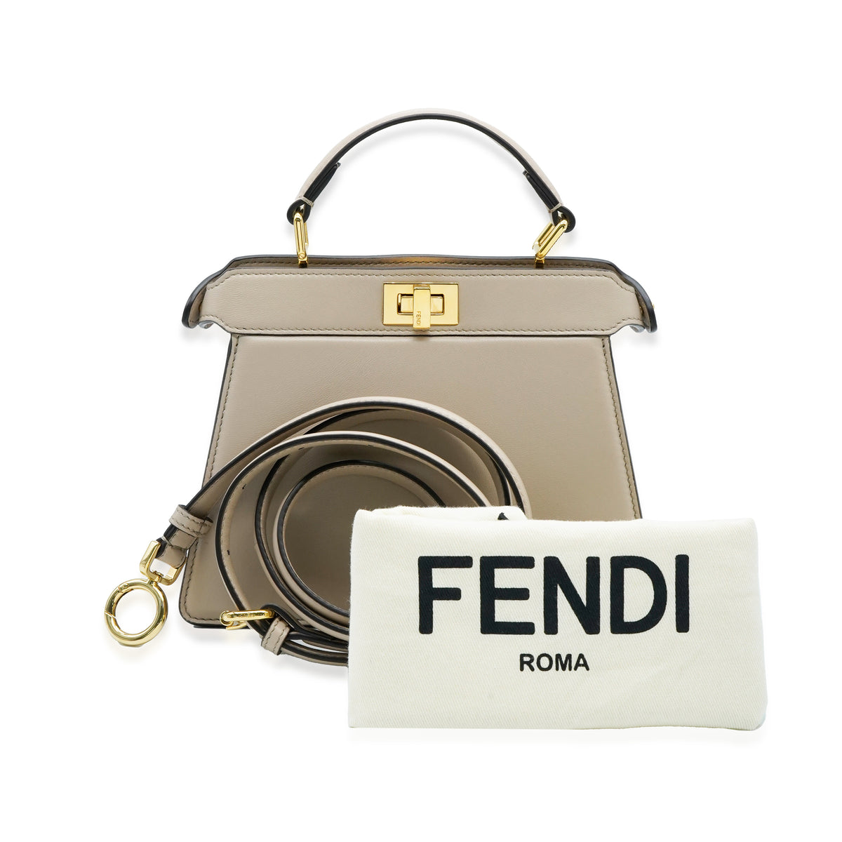 Fendi Dove Grey Nappa Leather Petite ISeeU Peekaboo