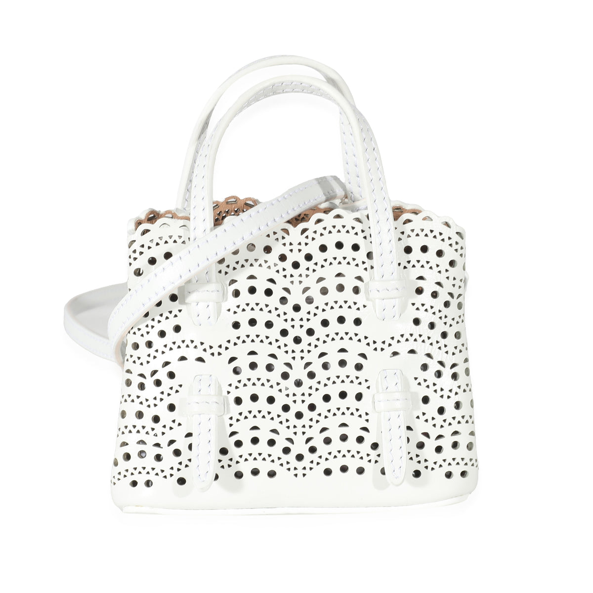 Alaia Blanc Optique Calfskin Mini Mina Bag