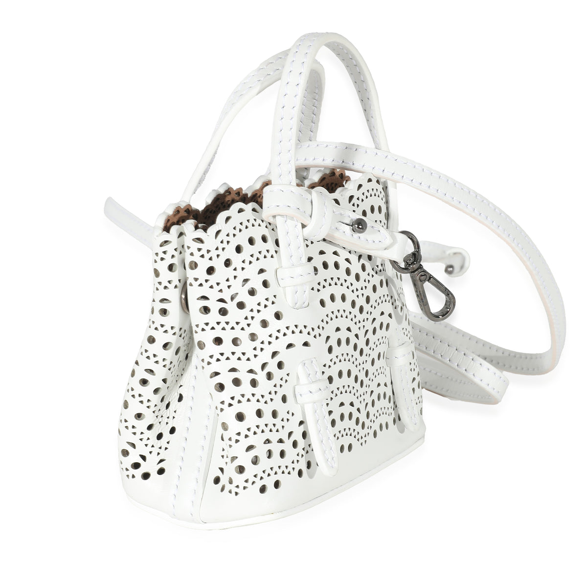 Alaia Blanc Optique Calfskin Mini Mina Bag