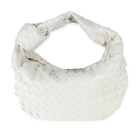 Bottega Veneta White Intrecciato Lambskin Teen Jodie