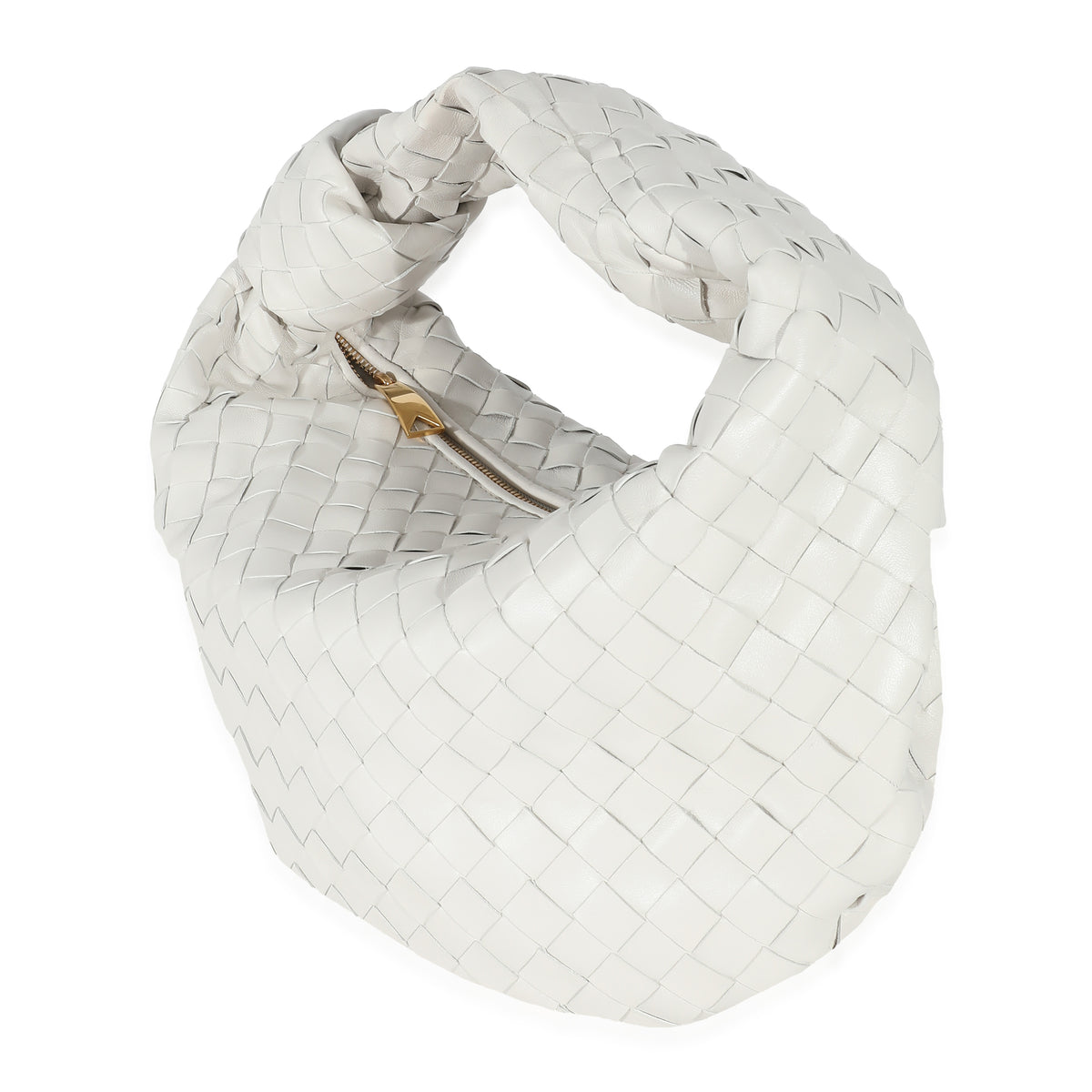 Bottega Veneta White Intrecciato Lambskin Teen Jodie