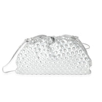 Bottega Veneta Silver Metallic Bubble Wrap Leather The Mini Pouch