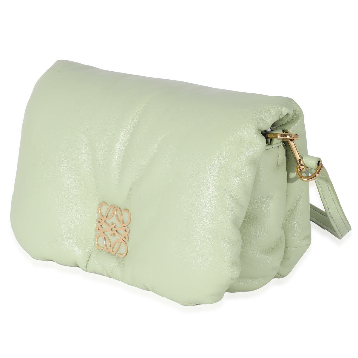 Loewe Shiny Nappa Lambskin Pale Green Mini Puffer Goya Bag