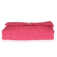 Saint Laurent Pink Woven Sisal Medium Kate Bag