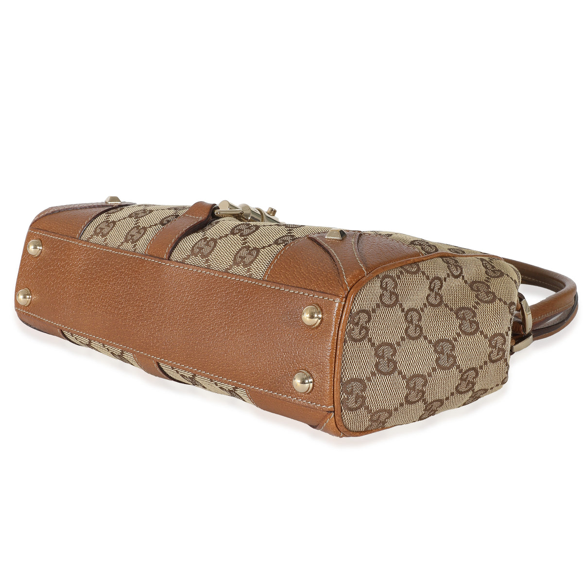 Gucci Beige GG Canvas Nailhead Jackie Bardot