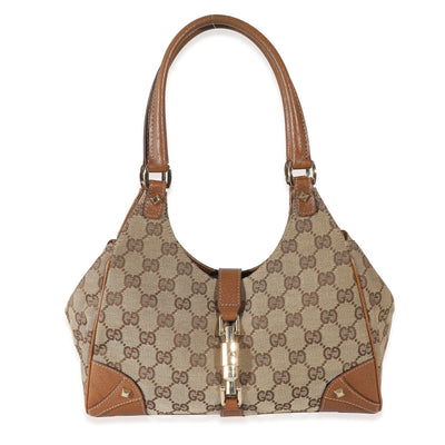 Gucci Beige GG Canvas Nailhead Jackie Bardot