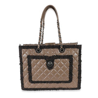 Chanel Taupe Quilted Aged Calfskin Tweed Chanel Secrets Tote