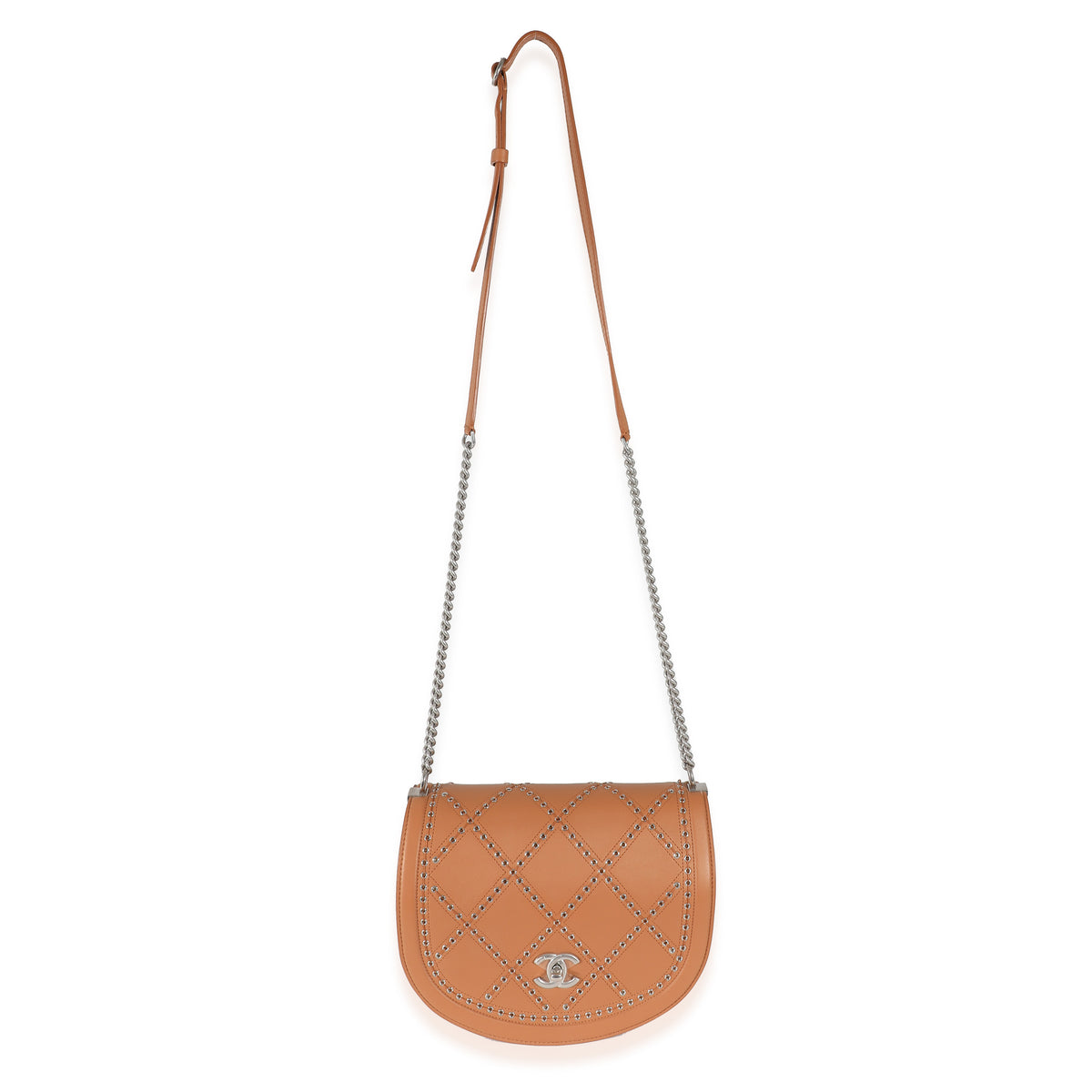 Chanel Brown Calfskin Small Coco Eyelets Flap Bag