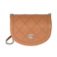 Chanel Brown Calfskin Small Coco Eyelets Flap Bag