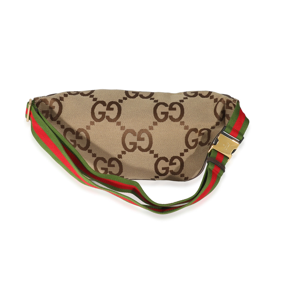 Gucci Camel Ebony Canvas Jumbo GG Belt Bag