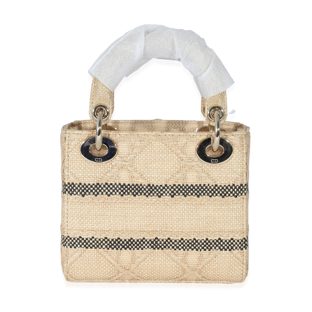 Christian Dior Natural Cannage Raffia Mini Lady D-Lite 