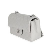 Chanel Gray Quilted Lambskin Mini Rectangular Flap Bag