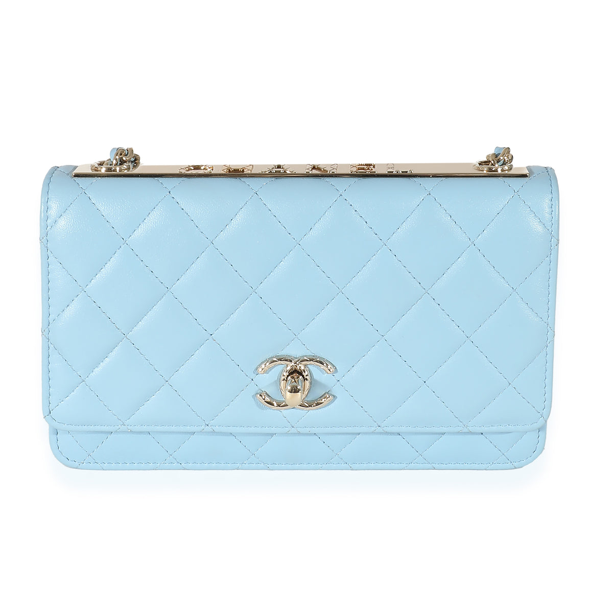 Chanel Light Blue Quilted Lambskin Trendy CC Wallet On Chain, myGemma