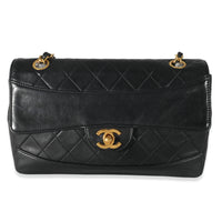 Chanel 24K Black Quilted Lambskin Medium Flap Bag